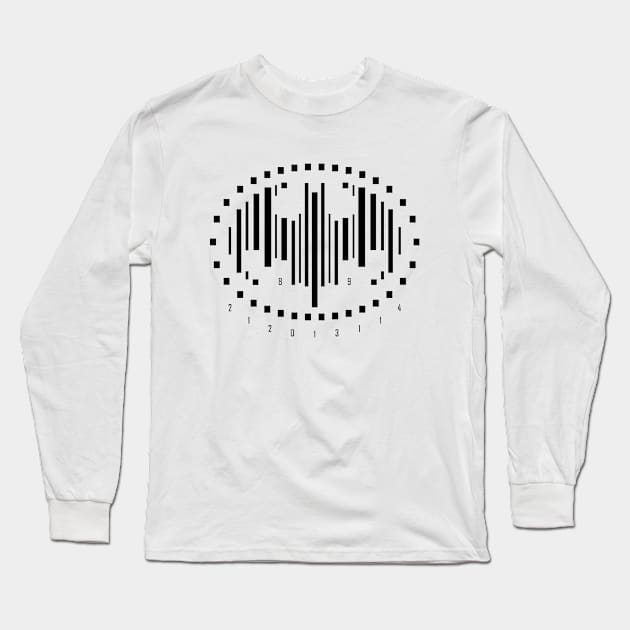 Keaton '89 Abstract Bar Code (BLACK) Long Sleeve T-Shirt by awskky